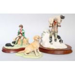 Border Fine Arts 'Winter Rescue' (Shepherd Carrying Ewe), model No. JH41, on wood base; together