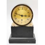 A Black Slate Mantel Timepiece, 19th century, movement signed Henry, Berkeley Square, 26cm high,