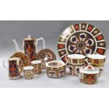 A Collection of Royal Crown Derby Imari Porcelain, including pattern 1128 cake plate, a pair of 8