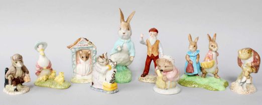 Beswick Beatrix Potter Figures Comprising: 'Peter Rabbit', 'Flopsy and Benjamin Bunny', model No.