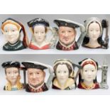 Royal Doulton Character Jugs, Henry VIII (x2) and His Six Wives (two trays)