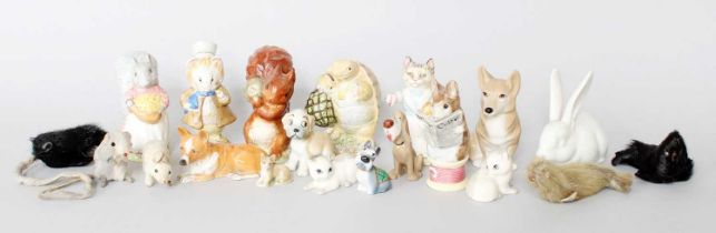 Beswick Beatrix Potter Figures Including, 'Squirrel nutkin', 'Goody Tiptoes' and 'Amiable Guinea-