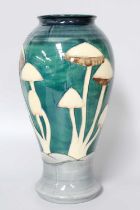 A Moorcroft Fairy Rings/Toadstool Pattern Baluster Vase, designed by Philip Richardson, impressed
