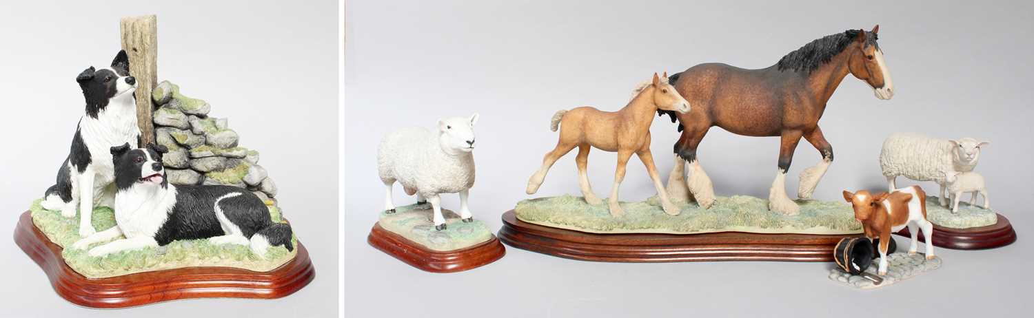 Border Fine Arts James Herriot Model 'New Arrival at Harland Grange' (Clydesdale Mare and Foal),