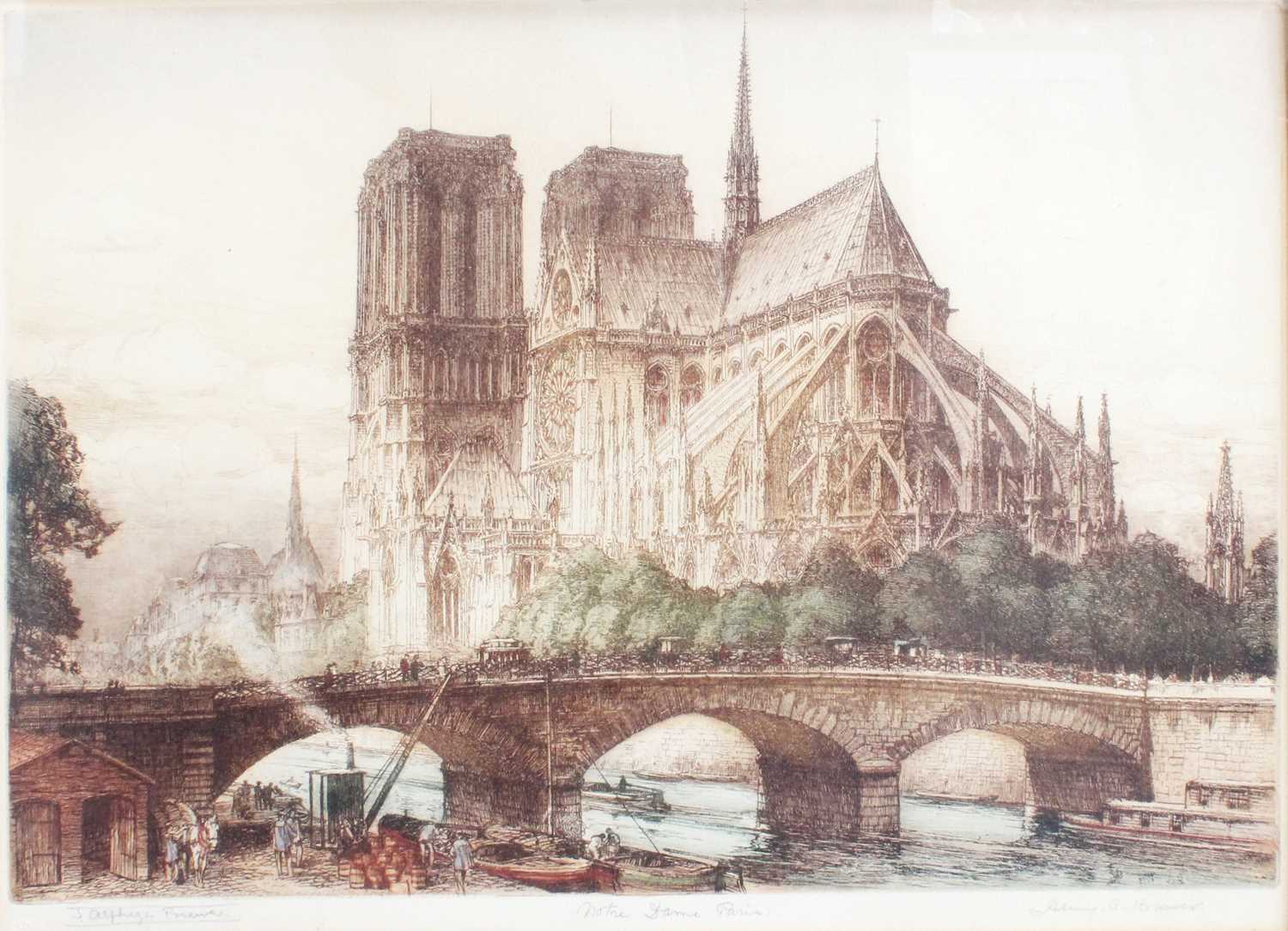 James Alphege Brewer (1881-1946) After Henry Charles Brewer (1866-1950)''Notre Dame Paris''Signed