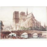 James Alphege Brewer (1881-1946) After Henry Charles Brewer (1866-1950)''Notre Dame Paris''Signed