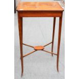 A Victorian Inlaid Satinwood Occasional Table, 40cm by 30cm by 71cm