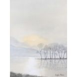Douglas Morrison (20th Century)''Evening at Loch Pityoulish, Scotland''Signed, inscribed to