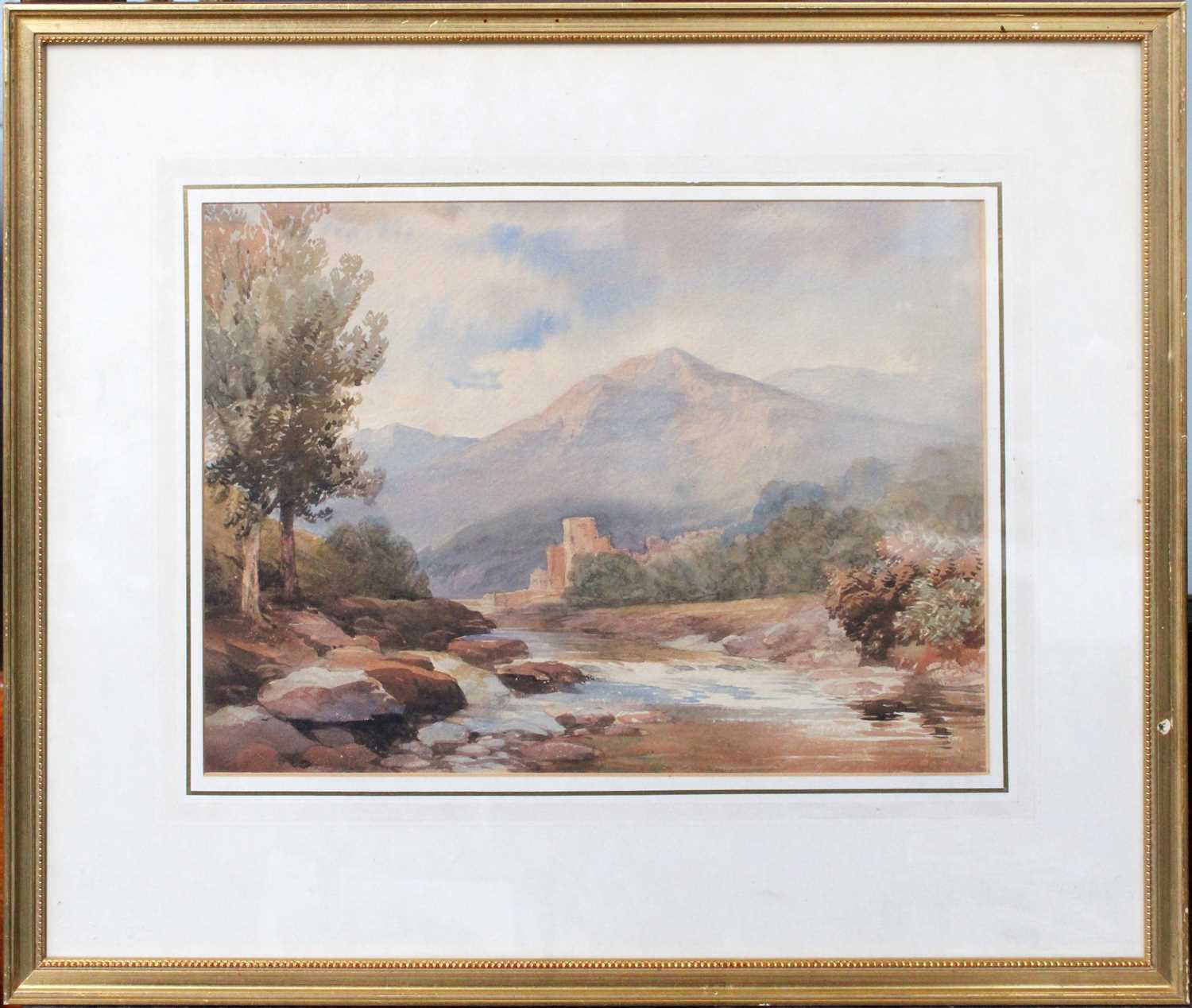 Attributed David Hall McKewan RI (1816-1873)Highland scene with castleWatercolour, 25.5cm by 35.5cm - Image 2 of 2