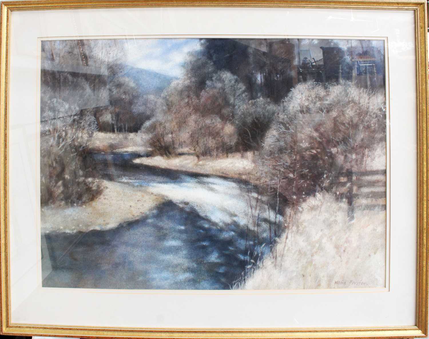 Moira Ferrier RSW (b.1939) Scottish ''Ground Frost Glen Forsa''Signed, watercolour heightened with - Image 2 of 2