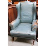 A Late 19th Century Leather Wing Chair