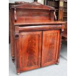 An Early Victorian Mahogany Chiffonier, with triangular pediment acanthus scroll supports, 111cm