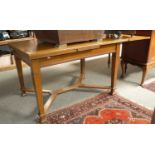 A Light Oak Extending Draw Leaf Dining Table, first half of the 20th century, with parquetry
