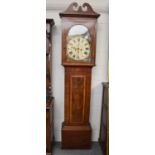 A Scottish Mahogany Eight Day Longcase Clock, early 19th century, 14" arch painted dial, signed