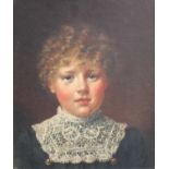 Caroline Alice Millington (1853-1929) Portrait of a child, bust length, wearing a lace collar