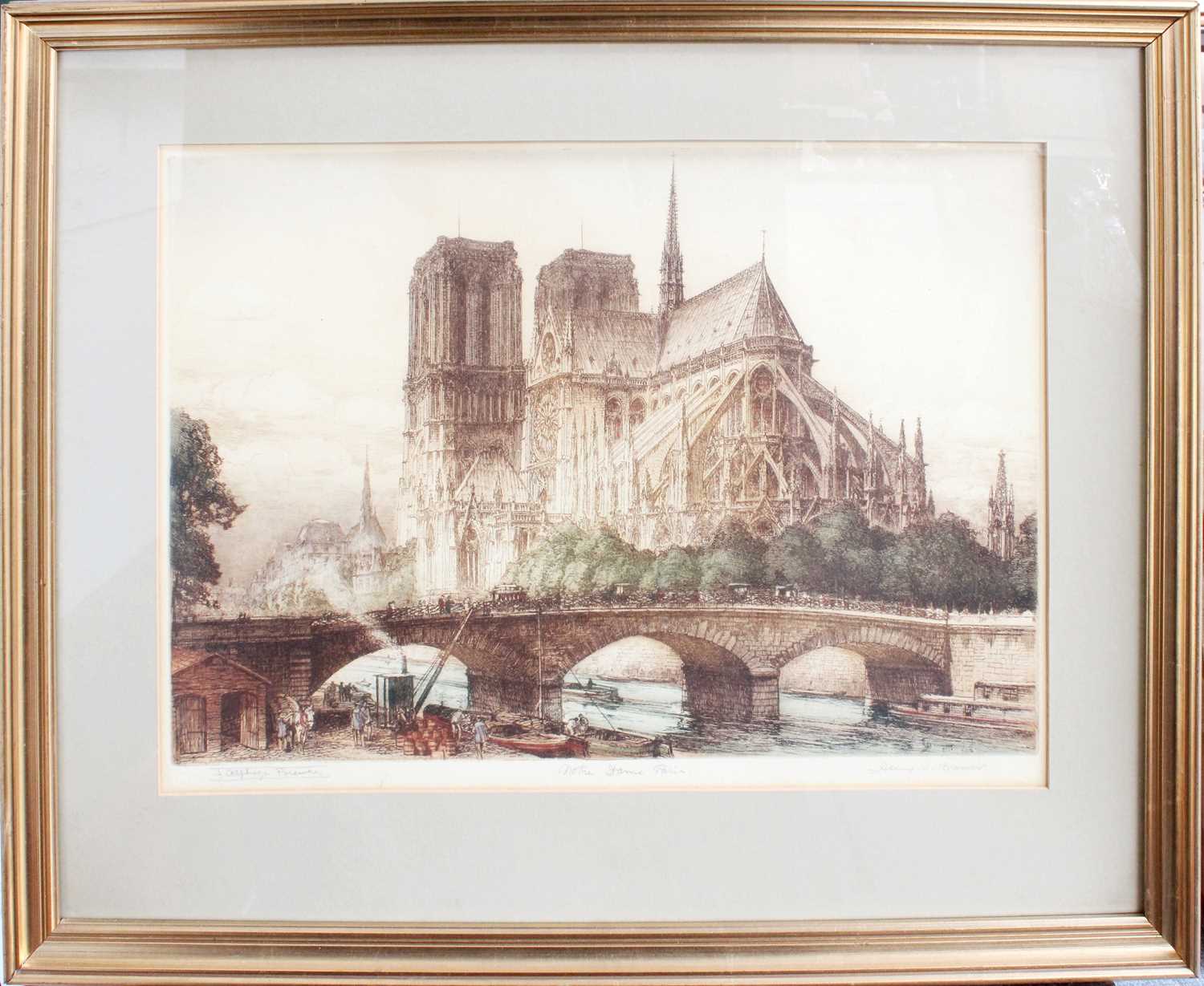 James Alphege Brewer (1881-1946) After Henry Charles Brewer (1866-1950)''Notre Dame Paris''Signed - Image 2 of 2