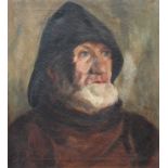 F* Hardy (20th Century) Portrait of a bearded fisherman, bust lengthSigned, oil on canvas, 48cm by