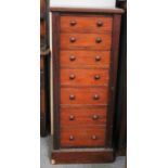 A Victorian Mahogany Seven Drawer Wellington Chest, 46cm by 40cm by 112cm