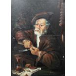 Continental School (20th Century)A Portrait of a learned gentleman, seated, holding a quill