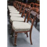 Eight 19th century Mahogany Dining Chairs, by Whytock & Co, Edinburgh, pale green