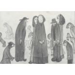 Laurence Stephen Lowry RBA, RA (1887-1976) Group of figures young and old (1970) Signed, pencil,