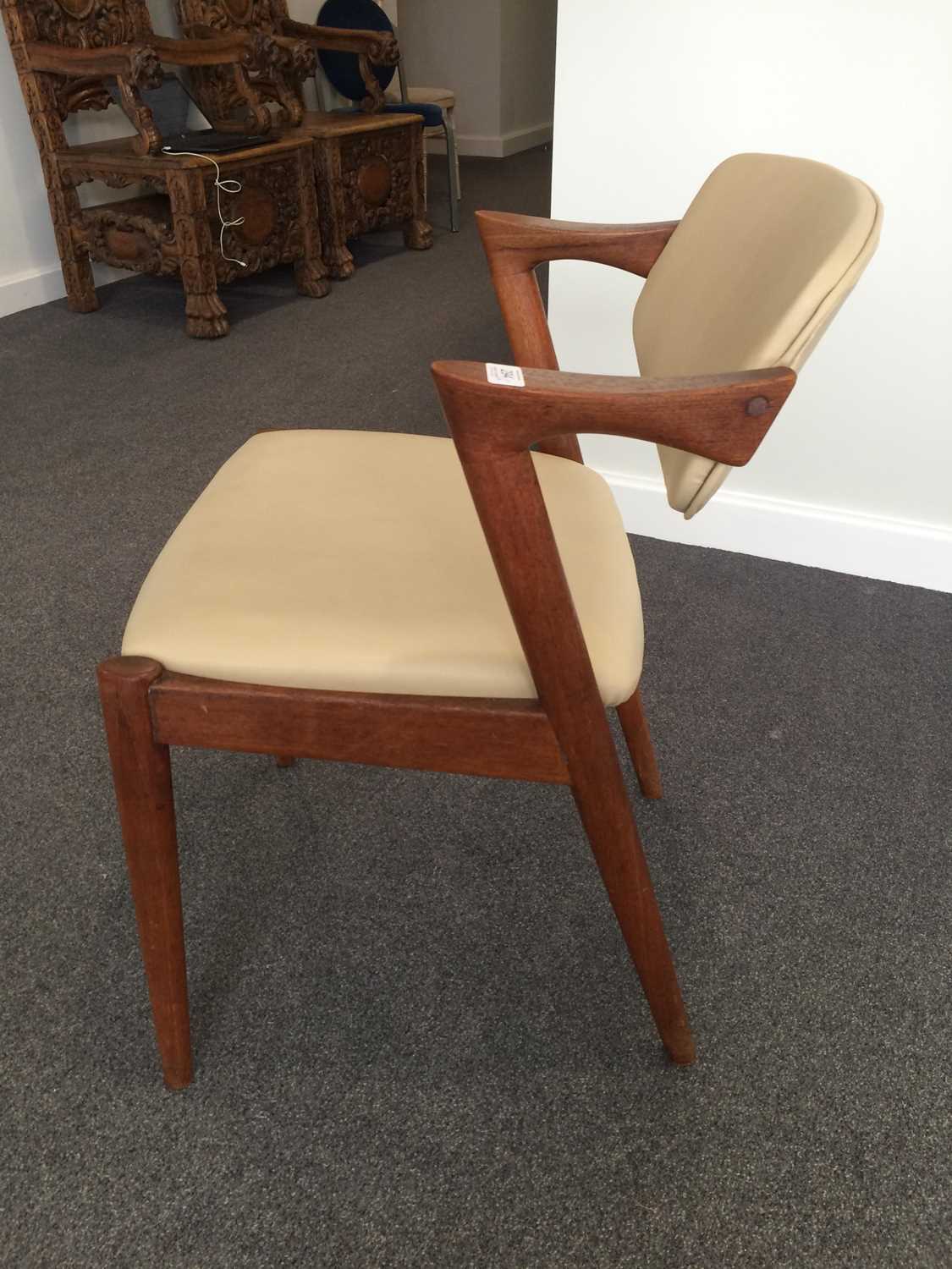 A Set of Six 1960s Danish Teak Model 42 Armchairs, designed by Kai Kristiansen, the frames with - Image 17 of 28