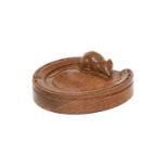 Robert Mouseman Thompson (1876-1955): An English Oak Horseshoe Ashtray, circa1940s/50s, with