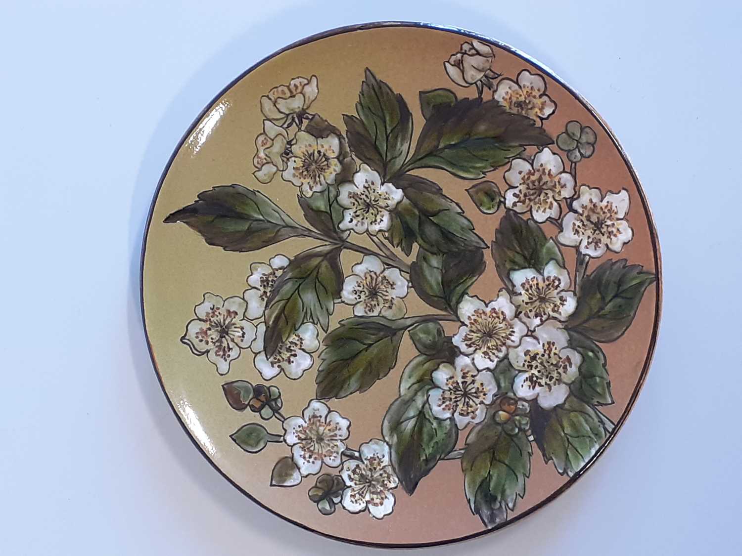 Christopher Dresser (Scottish, 1834-1904) for Linthorpe Pottery: A Dish, painted with fushsias, - Image 13 of 22