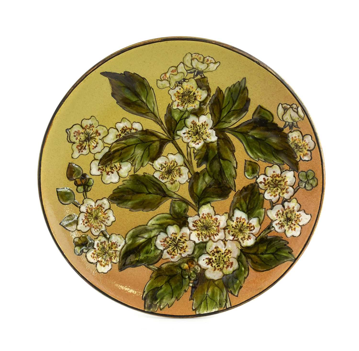 Christopher Dresser (Scottish, 1834-1904) for Linthorpe Pottery: A Dish, painted with fushsias, - Image 9 of 22