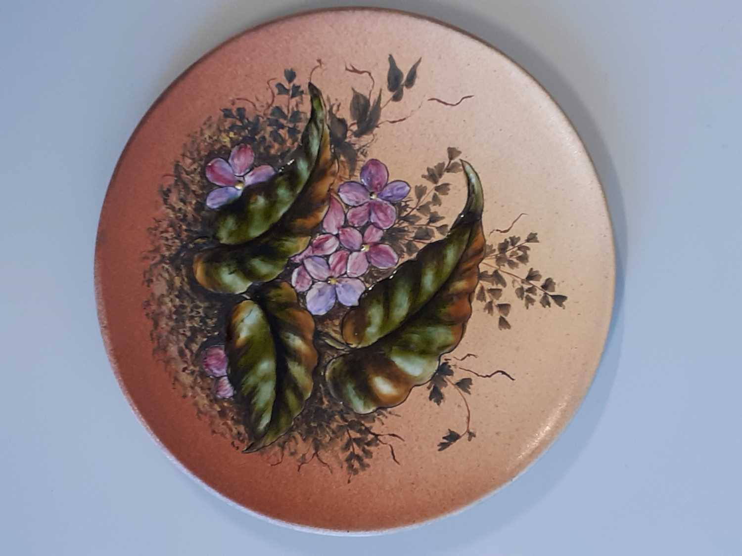 Christopher Dresser (Scottish, 1834-1904) for Linthorpe Pottery: A Dish, painted with fushsias, - Image 16 of 22