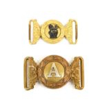 A Victorian Universal Officer's Undress Pattern Waist Belt Clasp, two piece in gilt brass, the
