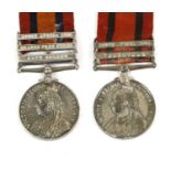 Two Queen's South Africa Medals, one with three clasps CAPE COLONY, ORANGE FREE STATE and SOUTH