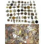 A Collection of Approximately One Hundred Pre-1953 British Cap and Collar Badges, including Edward