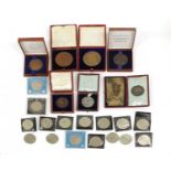 A Collection of Commemorative and Other Medallions, comprising a Victoria 1837-97 Medallion in case;