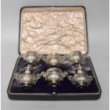 A Cased Edward VII Silver Condiment-Set, by George Maudsley Jackson and David Landsborough