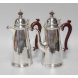 A George V Silver Hot-Milk Jug and a George VI Silver Coffee-Pot, by Adie Brothers, Birmingham,