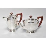 A Four-Piece George VI Silver Tea-Service, The Teapot, Cream-Jug and Sugar-Bowl by Bravingtons Ltd.,