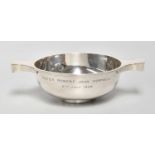 A George V Silver Quaich, by S. Blanckensee and Son Ltd., Chester, 1934, the bowl tapering
