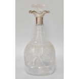 A George V Silver-Mounted Cut-Glass Decanter, by Walter and Charles Sissons, Sheffield 1913, the