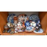 Asian Art Including, Chinese blue and white porcelain, a pair Japanese cloisonne vases, Imari and