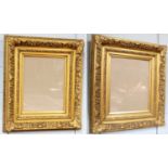 A Pair of Rectangular Gilt Picture Frames, 85.5cm by 77.5cm by 10cm (2)Aperture - 49.5cm by 39.5cm.