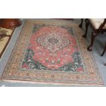 Kayseri Rug, the candy pink field with ivory medallion, framed by spandrels and borders of