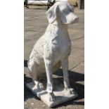 A Painted and Weathered Seated Dog, 72cm high