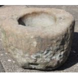 A Weathered Stone Planter of Circular Form, 54cm by 33cm
