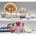 A Group of 20th Century Ceramics, to inclue Dresden porcelain teawares, Royal Crown Derby Imari