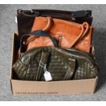 Assorted 20th Century Handbags, comprising a Gucci brown leather shoulder bag, Bottega Veneta