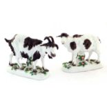 A Pair of Samson Porcelain Models of Goats after Chelsea, late 19th century, each on a
