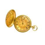 A Lady's Fob Watch, case stamped '18K', cuvette cover signed KlaftenbergerCase with surface