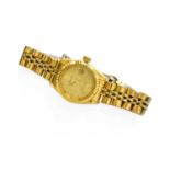 A Lady's Automatic Calendar Centre Seconds Wristwatch, signed BulovaThe crown with Bulova logo,