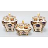Three Royal Crown Derby Sucriers and Covers